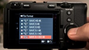 Sd card to shoot dci 4k fx30